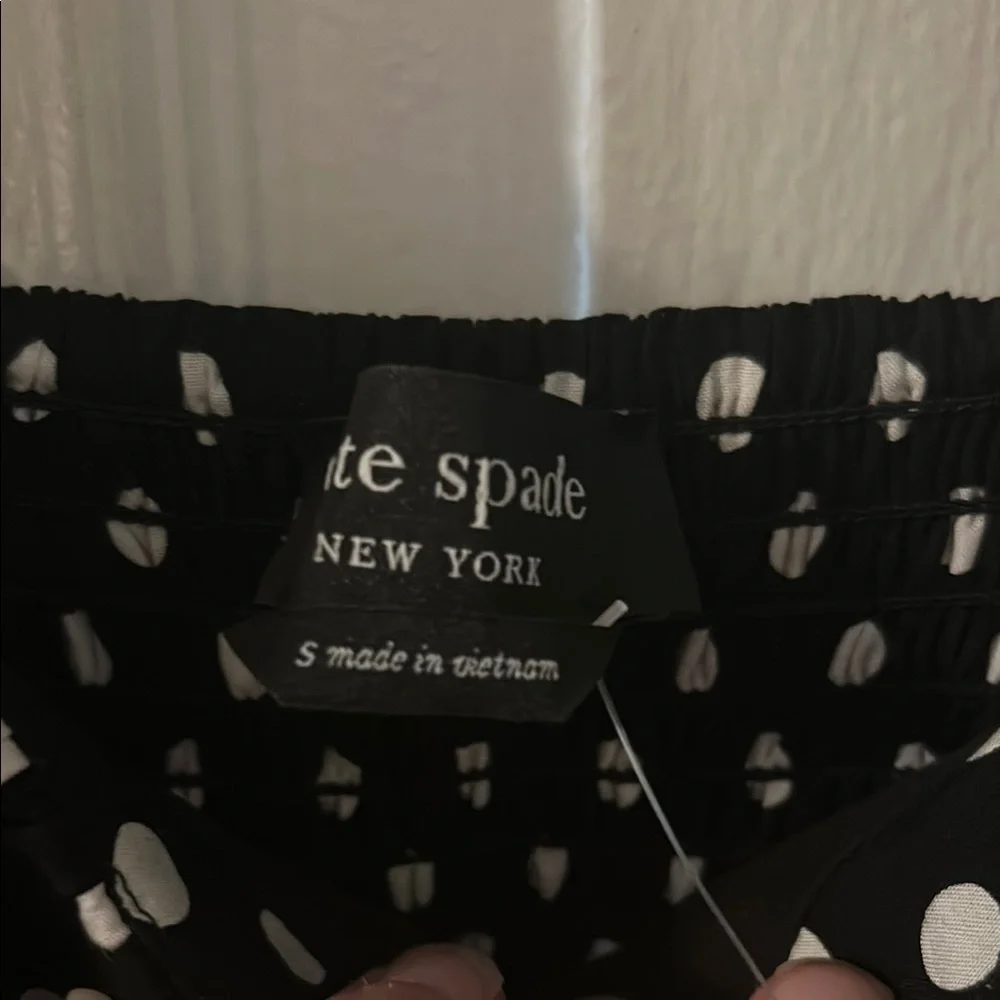 Kate Spade Dot Dot Dot Ruffle Midi Dress, Size Small, Black and White